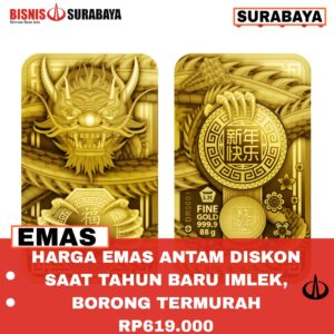 Harga Emas Antam Diskon saat Tahun Baru Imlek, Borong Termurah Rp619.000