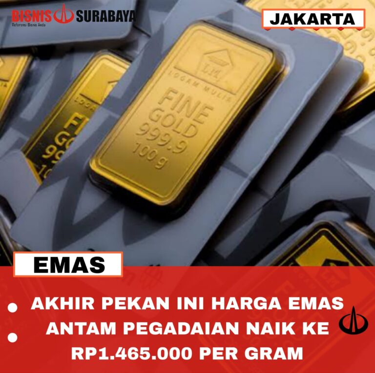 Akhir Pekan Ini Harga Emas Antam Pegadaian Naik ke Rp1.465.000 per Gram