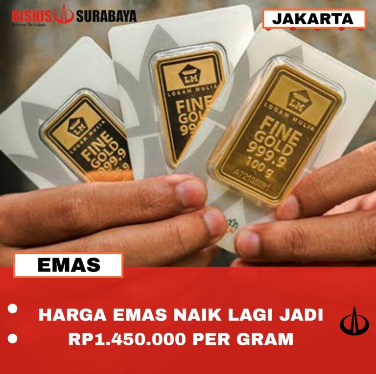 Harga Emas Naik Lagi Jadi Rp1.450.000 per Gram