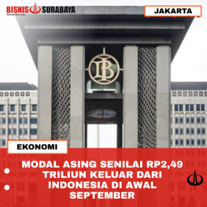 Modal Asing Senilai Rp2,49 Triliun Keluar dari Indonesia di Awal September