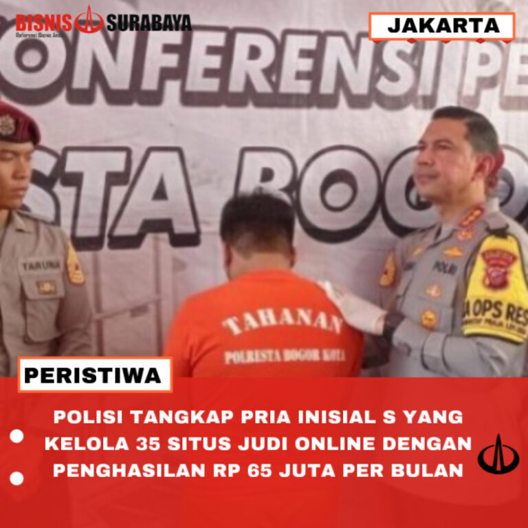 POLISI TANGKAP PRIA INISIAL S YANG KELOLA 35 SITUS JUDI ONLINE DENGAN PENGHASILAN RP 65 JUTA PER BULAN