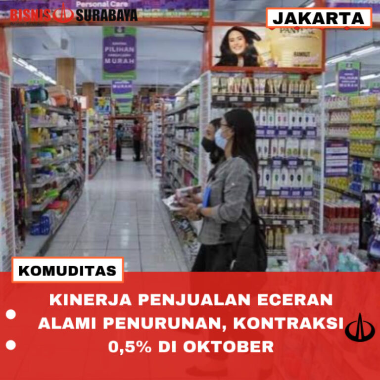 KINERJA PENJUALAN ECERAN ALAMI PENURUNAN, KONTRAKSI 0,5% DI OKTOBER