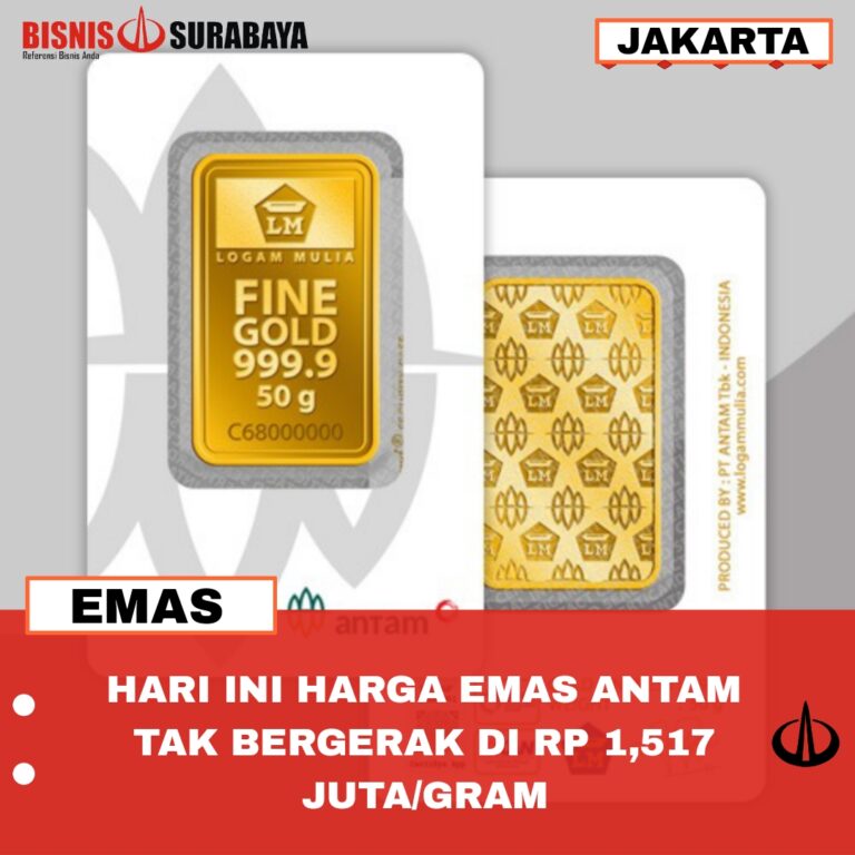 HARI INI HARGA EMAS ANTAM TAK BERGERAK DI RP 1,517 JUTA/GRAM