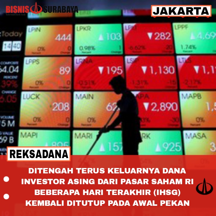 DITENGAH TERUS KELUARNYA DANA INVESTOR ASING DARI PASAR SAHAM RI BEBERAPA HARI TERAKHIR (IHSG) KEMBALI DITUTUP PADA AWAL PEKAN