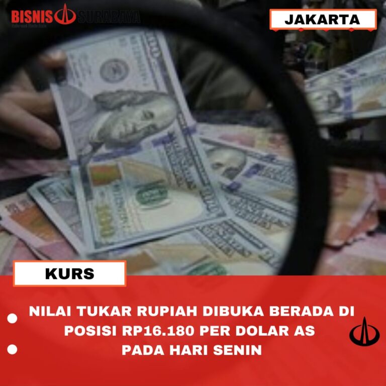 NILAI TUKAR RUPIAH DIBUKA BERADA DI POSISI RP16.180 PER DOLAR AS PADA HARI SENIN