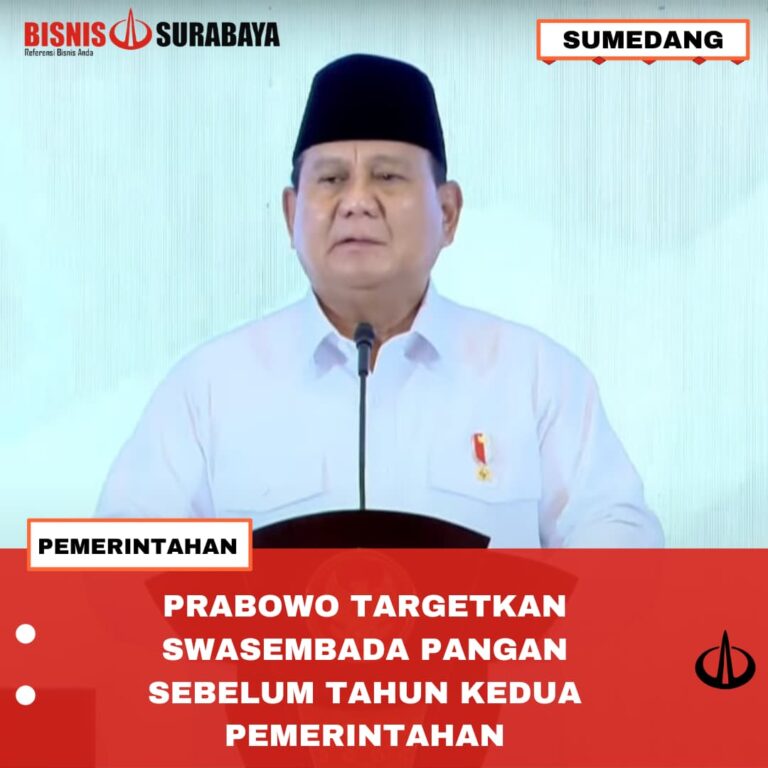 PRABOWO TARGET SWASEMBADA PANGAN SEBELUM TAHUN KEDUA PEMERINTAHAN