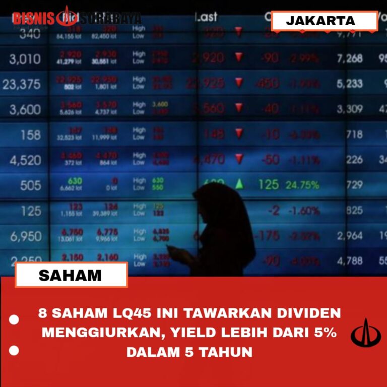 8 SAHAM LQ45 INI TAWARKAN DIVIDEN MENGGIURKAN, YIELD LEBIH DARI 5% DALAM 5 TAHUN