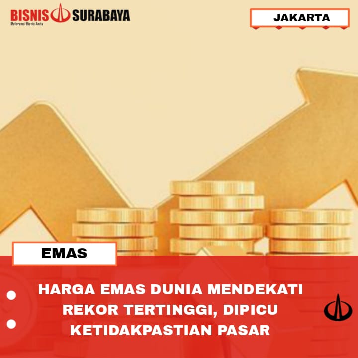 HARGA EMAS DUNIA MENDEKATI REKOR TERTINGGI, DIPICU KETIDAKPASTIAN PASAR