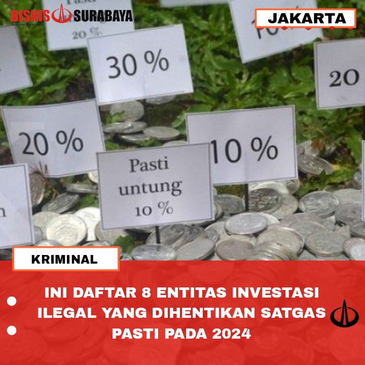 INI DAFTAR 8 ENTITAS INVESTASI ILEGAL YANG DIHENTIKAN SATGAS PASTI PADA 2024