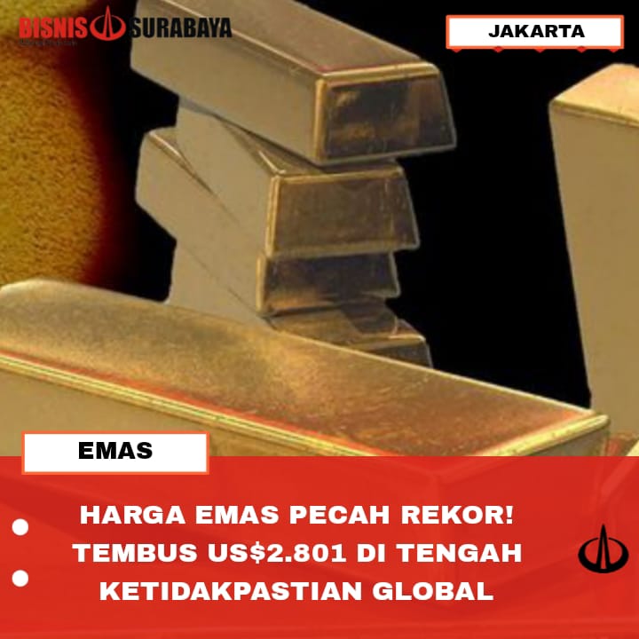 HARGA EMAS PECAH REKOR! TEMBUS US$2.801 DI TENGAH KETIDAKPASTIAN GLOBAL