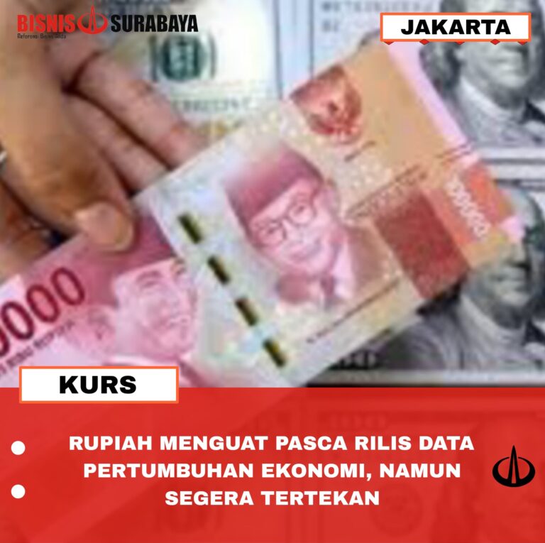 RUPIAH MENGUAT PASCA RILIS DATA PERTUMBUHAN EKONOMI, NAMUN SEGERA TERTEKAN