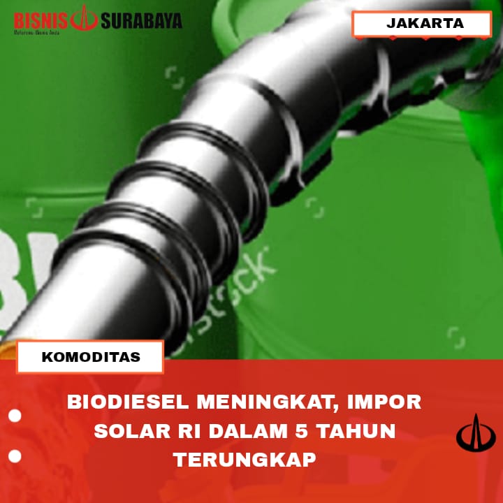 BIODIESEL MENINGKAT, IMPOR SOLAR RI DALAM 5 TAHUN TERUNGKAP