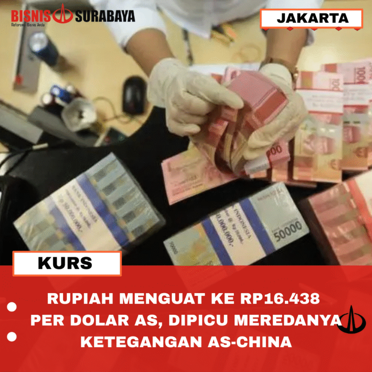 Rupiah Menguat ke Rp16.438 per Dolar AS, Dipicu Meredanya Ketegangan AS-China