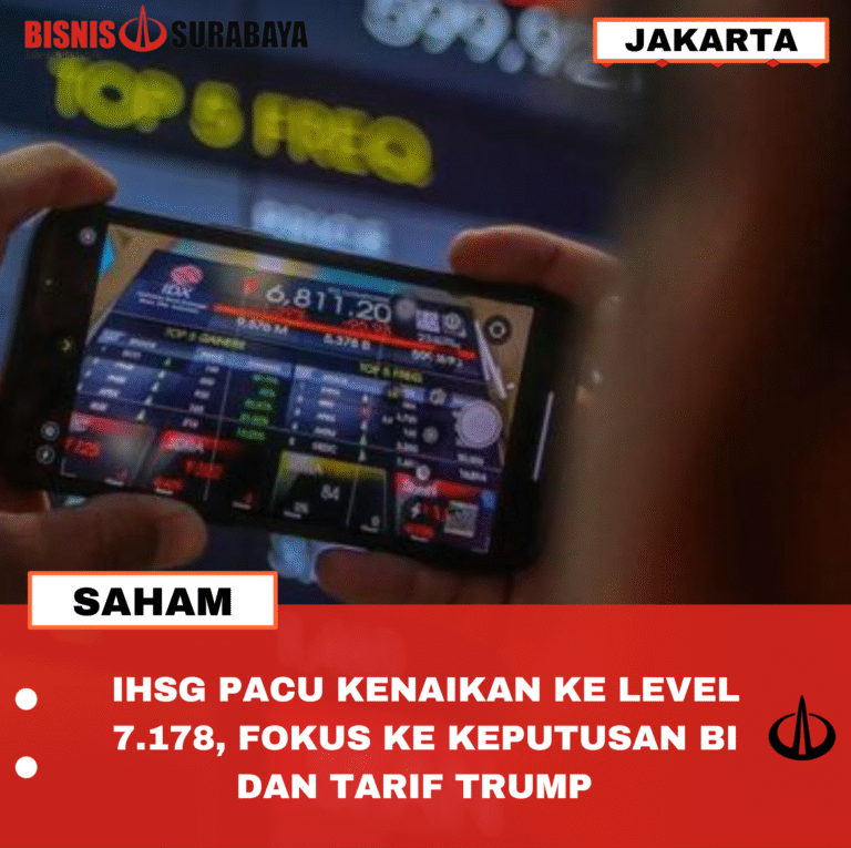 IHSG PACU KENAIKAN KE LEVEL 7.178, FOKUS KE KEPUTUSAN BI DAN TARIF TRUMP