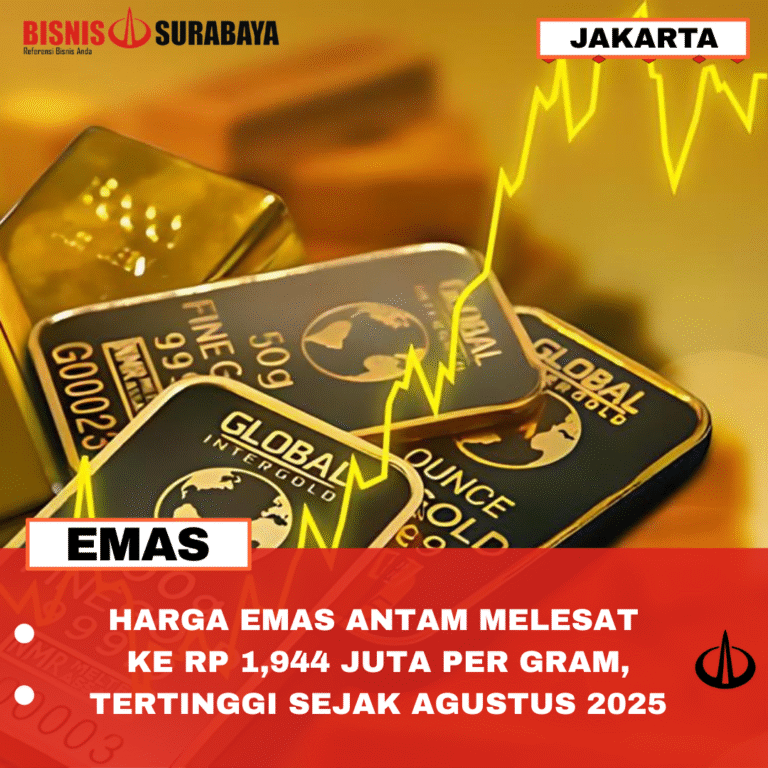 HARGA EMAS ANTAM MELESAT KE RP 1,944 JUTA PER GRAM, TERTINGGI SEJAK AGUSTUS 2025