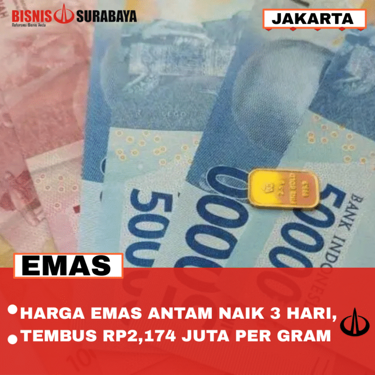 HARGA EMAS ANTAM NAIK 3 HARI, TEMBUS RP2,174 JUTA PER GRAM