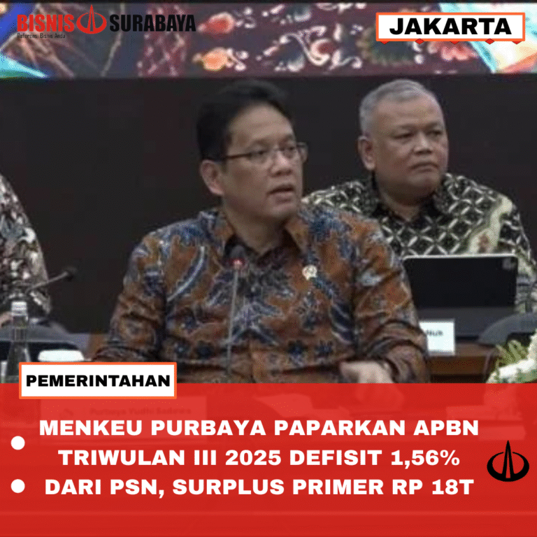 MENKEU PURBAYA PAPARKAN APBN TRIWULAN III 2025DEFISIT 1,56% DARI PSN, SURPLUS PRIMER RP 18T