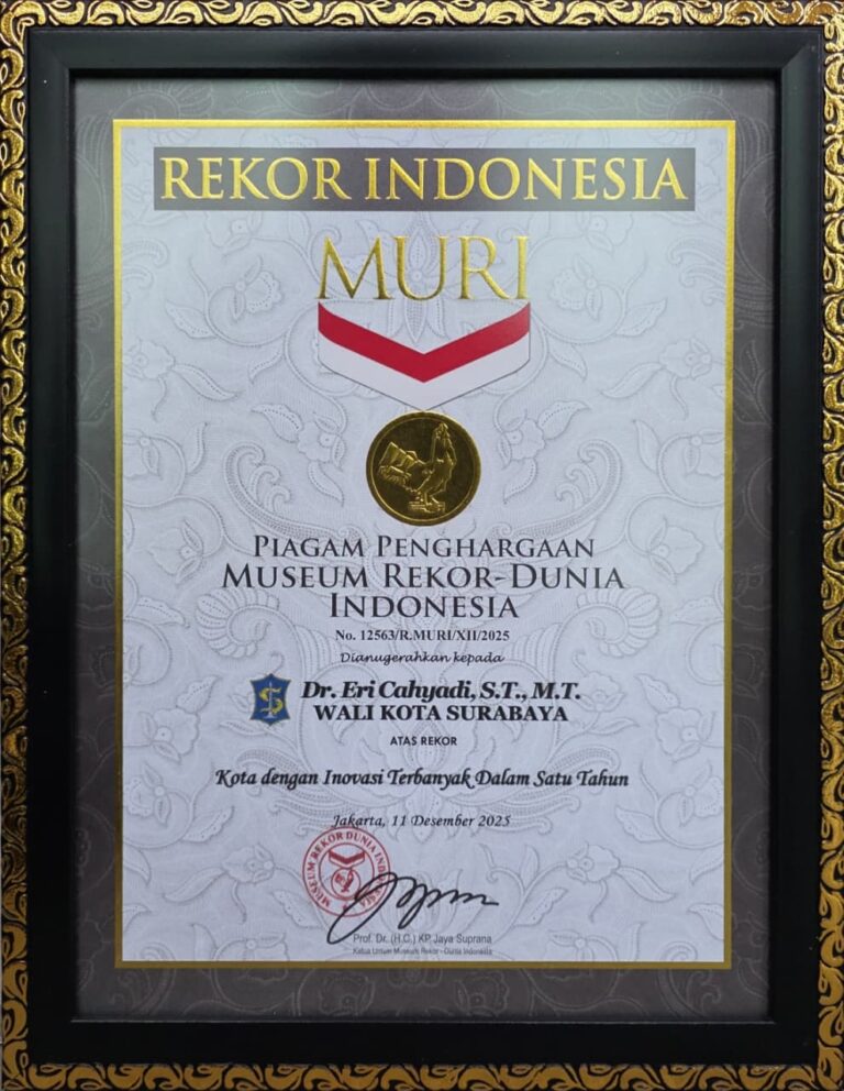 Cetak Sejarah Baru, Surabaya Pecahkan Rekor MURI: Kota dengan 1.214 Inovasi dalam Setahun