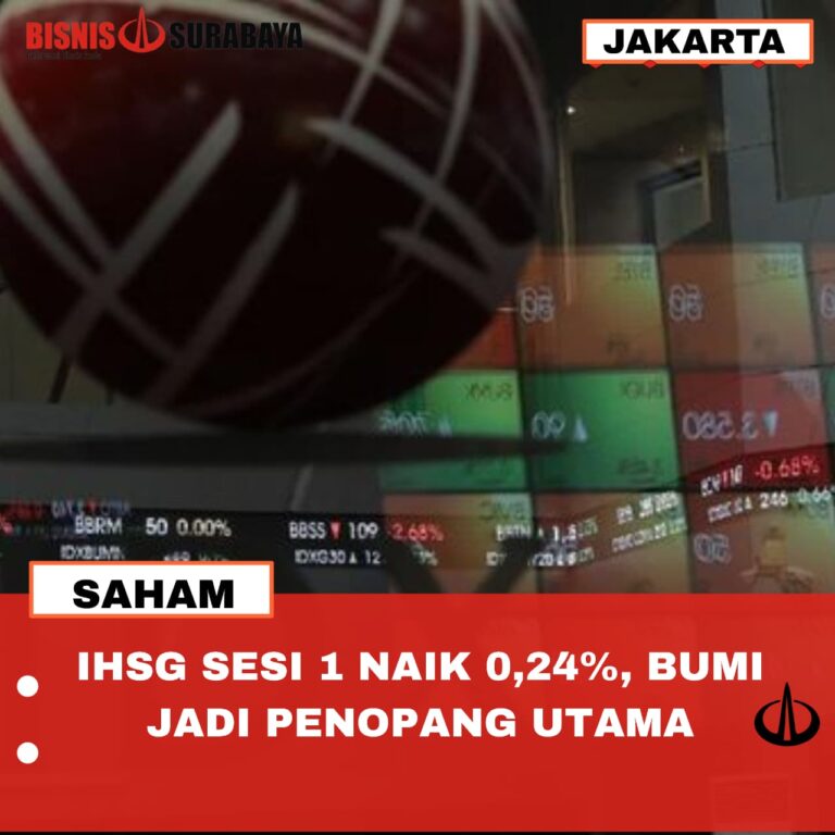IHSG SESI 1 NAIK 0,24%, BUMI JADI PENOPANG UTAMA