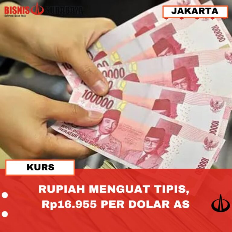 RUPIAH MENGUAT TIPIS, Rp16.955 PER DOLAR AS