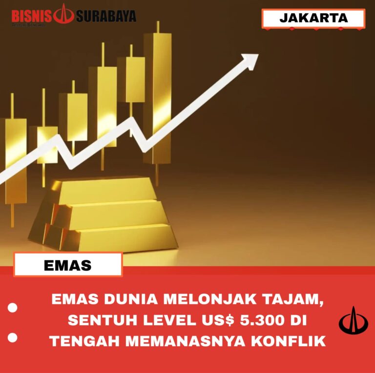 EMAS DUNIA MELONJAK TAJAM, SENTUH LEVEL US$ 5.300 DI TENGAH MEMANASNYA KONFLIK