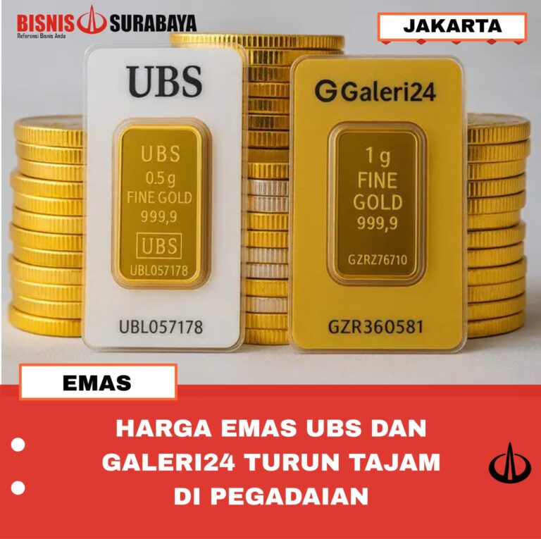 HARGA EMAS UBS DAN GALERI24 TURUN TAJAM DI PEGADAIAN