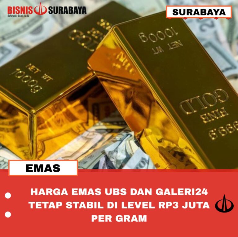 HARGA EMAS UBS DAN GALERI24 TETAP STABIL DI LEVEL RP3 JUTA PER GRAM
