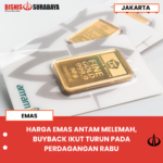 HARGA EMAS ANTAM MELEMAH, BUYBACK IKUT TURUN PADA PERDAGANGAN RABU