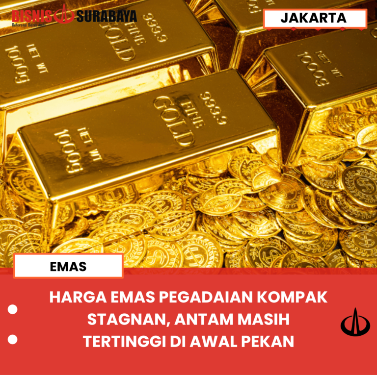 HARGA EMAS PEGADAIAN KOMPAK STAGNAN, ANTAM MASIH TERTINGGI DI AWAL PEKAN