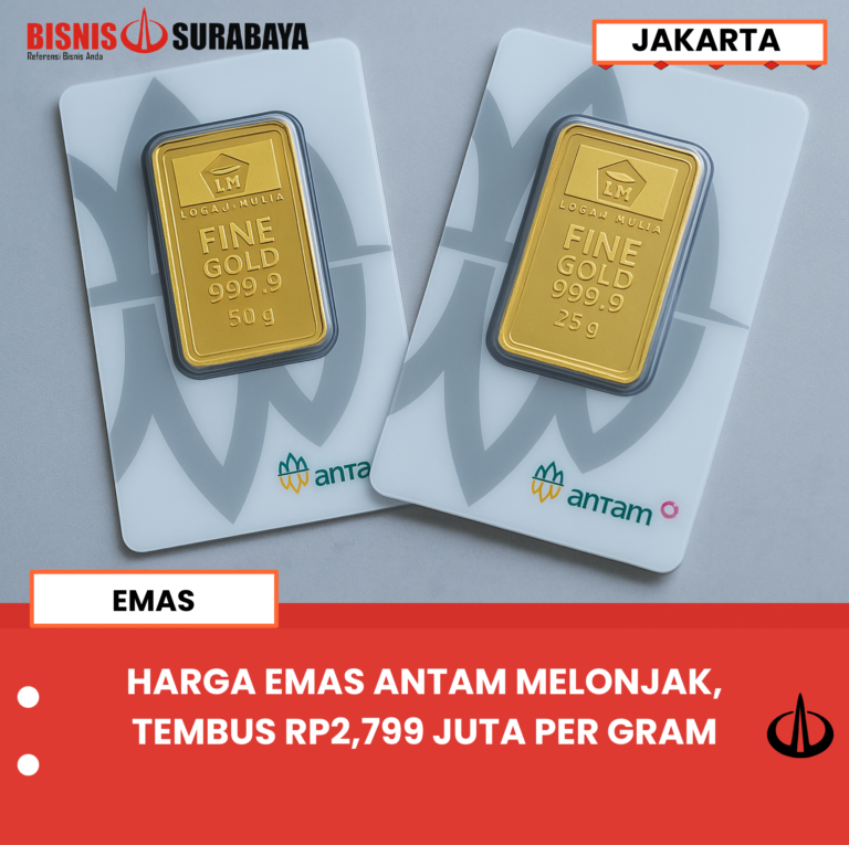 HARGA EMAS ANTAM MELONJAK, TEMBUS RP2,799 JUTA PER GRAM