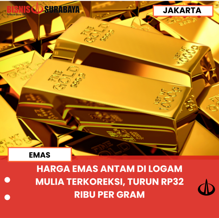 HARGA EMAS ANTAM DI LOGAM MULIA TERKOREKSI, TURUN RP32 RIBU PER GRAM